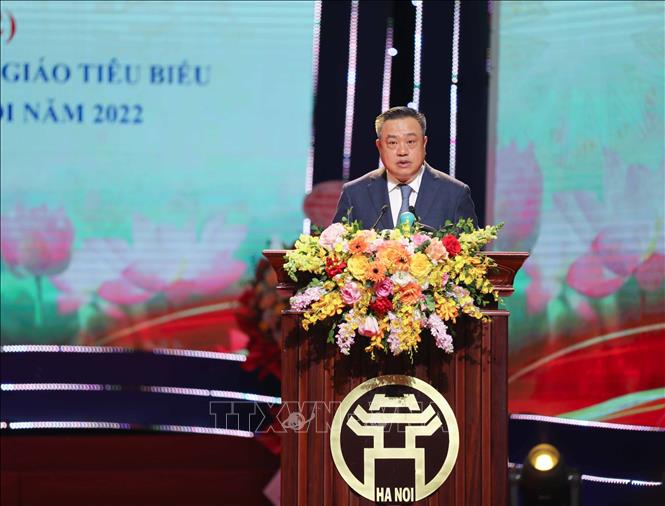 Chủ tịch UBND thành phố Hà Nội Trần Sỹ Thanh phát biểu. Ảnh: Thanh Tùng - TTXVN