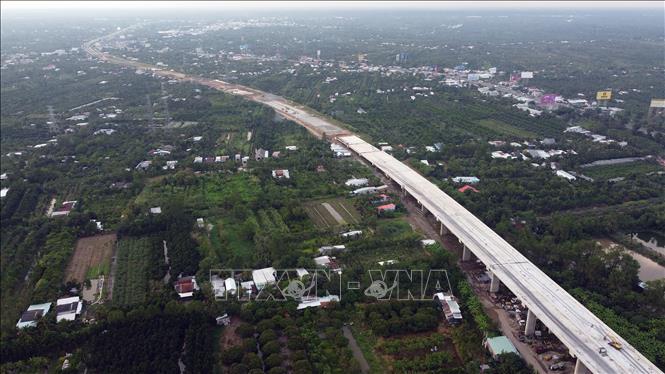 Cầu Mỹ Thuận 2 kết nối với cao tốc Trung Lương - Mỹ Thuận và Mỹ Thuận -  Cần Thơ. Ảnh: Huy Hùng - TTXVN