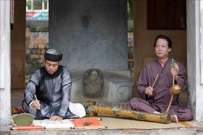 Hát Xẩm đang trong quá trình lập hồ sơ đề nghị công nhận là Di sản phi vật thể Quốc gia. Ảnh: Nhật Anh - TTXVN