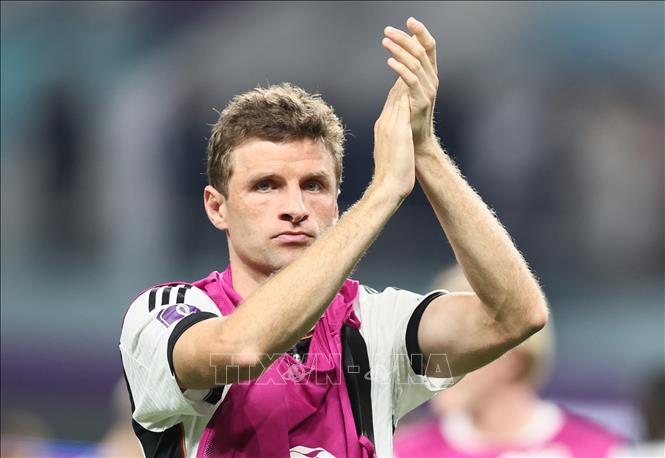 Vẻ mặt đượm buồn của tuyển thủ Đức Thomas Mueller sau khi trận đấu kết thúc. Ảnh: THX/ TTXVN