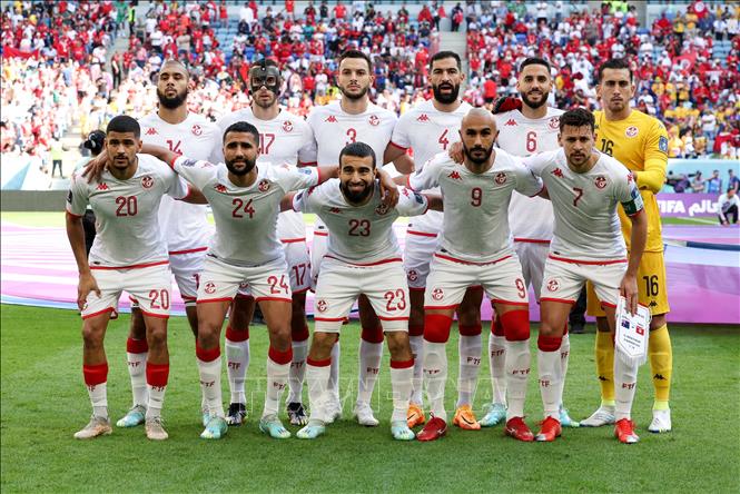 Đội hình xuất phát của Tunisia trong trận đấu. Ảnh: THX/TTXVN