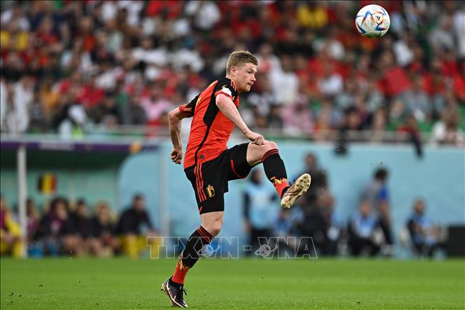 Pha sút bóng của tiền vệ Bỉ Kevin De Bruyne. Ảnh: AFP/TTXVN