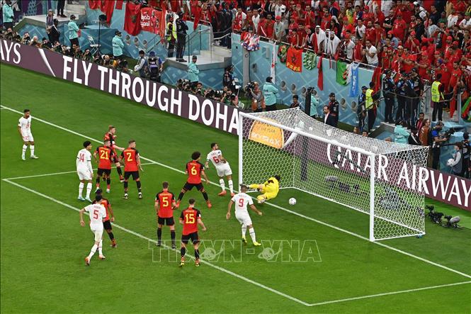 WORLD CUP 2022: Maroc bất ngờ có bàn mở tỷ số sau cú đá phạt của Sabiri -  Ảnh thời sự quốc tế - Văn hóa xã hội - Thông tấn xã Việt Nam (TTXVN)