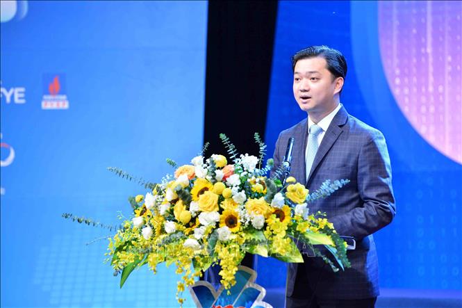 Bí thư TƯ Đoàn, Chủ tịch TƯ Hội Sinh viên Việt Nam Nguyễn Minh Triết phát biểu. Ảnh: Minh Đức - TTXVN