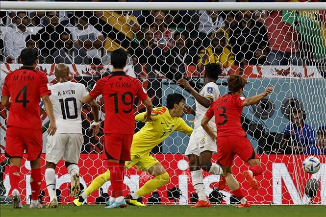 Tiền vệ Mohammed Kudus ghi bàn nâng tỷ số lên 2-0 cho Ghana. Ảnh: AFP/TTXVN