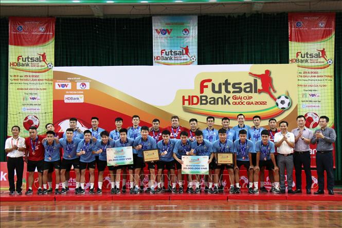 Câu lạc bộ Thái Sơn Bắc giành hạng Ba Giải futsal Cúp Quốc gia 2022. Ảnh: Tiến Lực – TTXVN