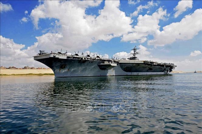Trong ảnh (tư liệu): Tàu sân USS Abraham Lincoln của Mỹ. Ảnh: AFP/ TTXVN