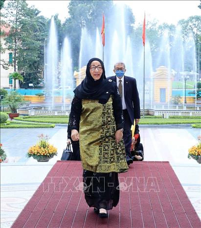 Đại sứ Brunei Malai Halimah Malai Yussof đến trình Quốc thư. Ảnh: Thống Nhất – TTXVN
