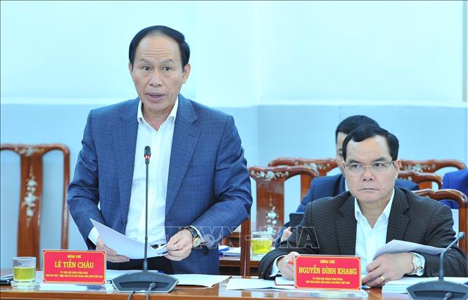Trong ảnh: Phó Chủ tịch – Tổng Thư ký Ủy ban Trung ương MTTQ Việt Nam Lê Tiến Châu phát biểu. Ảnh: Minh Đức – TTXVN


