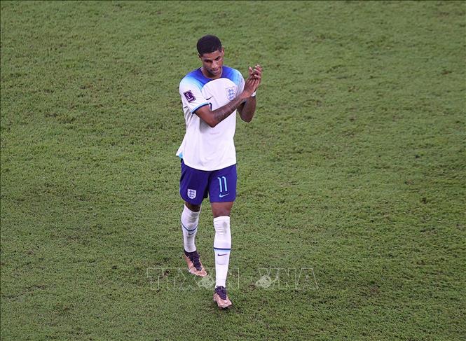 Trong ảnh: Marcus Rashford, đội tuyển Anh, trong trận đấu với đội tuyển Xứ Wales tại  World Cup 2022 ở  Qatar, ngày 29/11/2022. Ảnh: THX/TTXVN