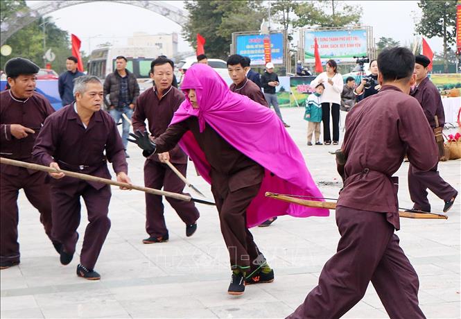 Trích đoạn Lễ hội Mở cửa rừng của đồng bào Mường tỉnh Phú Thọ. Ảnh: Trung Kiên - TTXVN