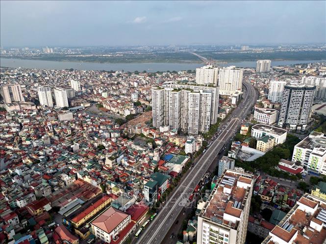 Dự án hoàn thành và đi vào vận hành được kỳ vọng sẽ giải quyết được tình trạng ùn tắc giao thông đang ngày càng nghiêm trọng tại khu vực tuyến đường chạy qua, góp phần hoàn thiện quy hoạch giao thông của Hà Nội. Ảnh: Tuấn Anh - TTXVN