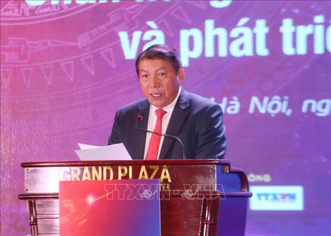 Bộ trưởng Bộ Văn hoá, Thể thao và Du lịch Nguyễn Văn Hùng phát biểu. Ảnh: Tuấn Đức - TTXVN