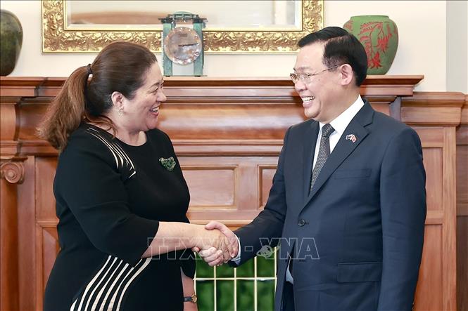 National Assembly Chairman Vuong Dinh Hue meets with Governor-General of New Zealand Dame Cindy Kiro in Wellington on December 5. VNA Photo: Doãn Tấn