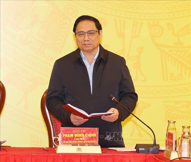 Trong ảnh: Thủ tướng Chính phủ Phạm Minh Chính phát biểu tại hội nghị. Ảnh: Trí Dũng- TTXVN