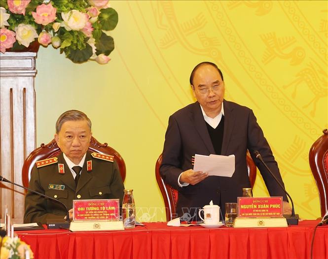 Trong ảnh: Chủ tịch nước Nguyễn Xuân Phúc phát biểu tại hội nghị. Ảnh: Trí Dũng- TTXVN