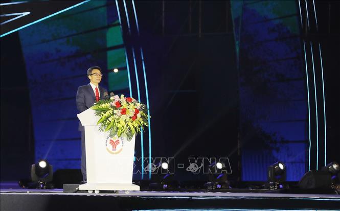 Phó Thủ tướng Vũ Đức Đam phát biểu khai mạc Đại hội Thể thao toàn quốc lần thứ IX năm 2022. Ảnh: Trung Kiên - TTXVN