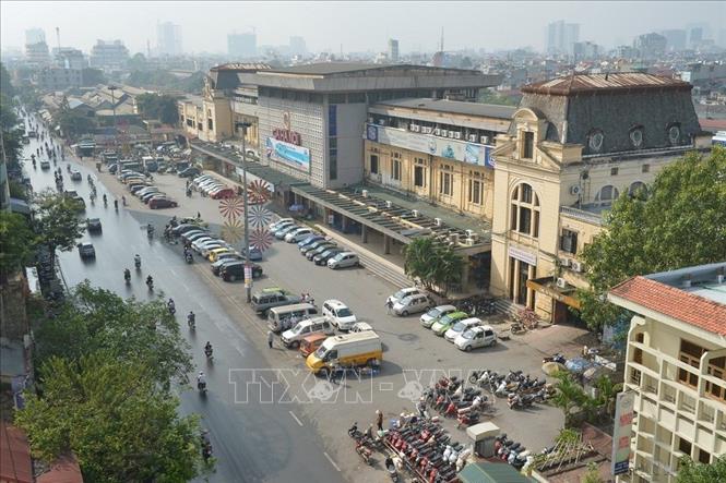 Ga Hà Nội (tên gọi cũ là ga Hàng Cỏ) - trưa 21/12/1972, nơi đây đã bị máy bay B-52 Mỹ ném bom phá hủy nặng nề. Ảnh: Thanh Hà - TTXVN 