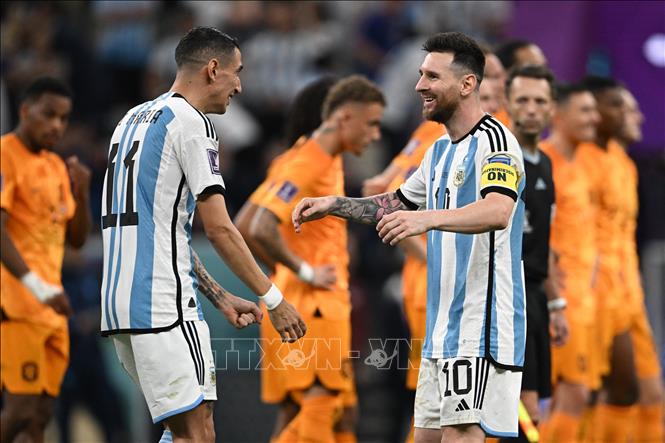 Niềm vui chiến thắng của các tuyển thủ Argentina. Ảnh: AFP/TTXVN