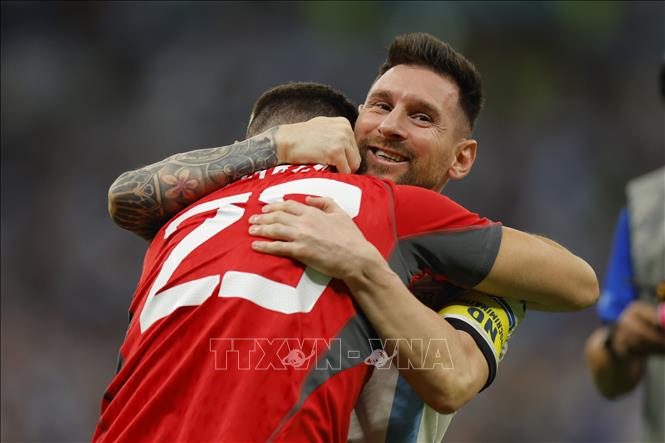 Niềm vui chiến thắng của các tuyển thủ Argentina. Ảnh: AFP/TTXVN