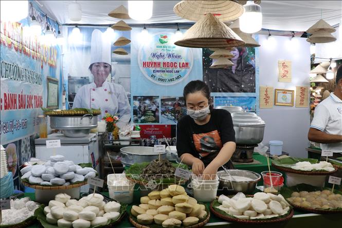 Một món bánh tại Liên hoan ẩm thực tỉnh Bình Dương lần thứ 4 năm 2022. Ảnh: Chí Tưởng -TTXVN