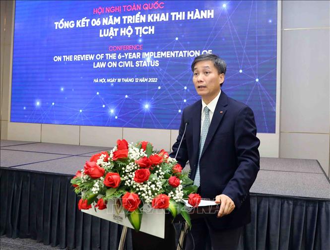 Thứ trưởng Bộ Tư pháp Nguyễn Khánh Ngọc phát biểu. Ảnh: Phạm Kiên - TTXVN