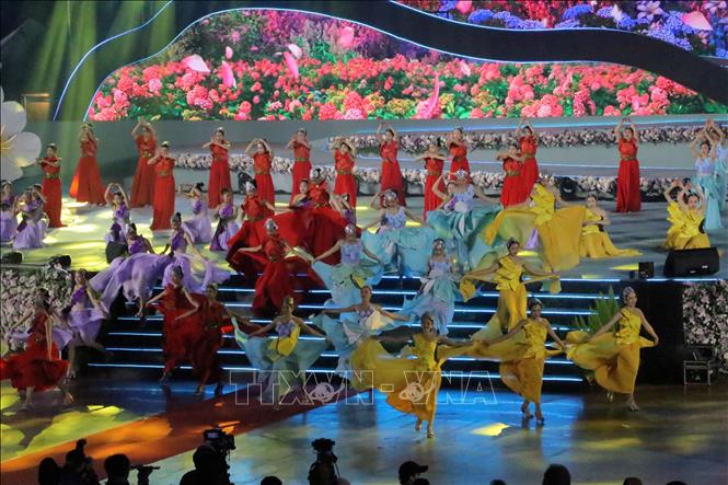 Chương trình nghệ thuật trong Lễ khai mạc Festival Hoa Đà Lạt. Ảnh: Nguyễn Dũng – TTXVN