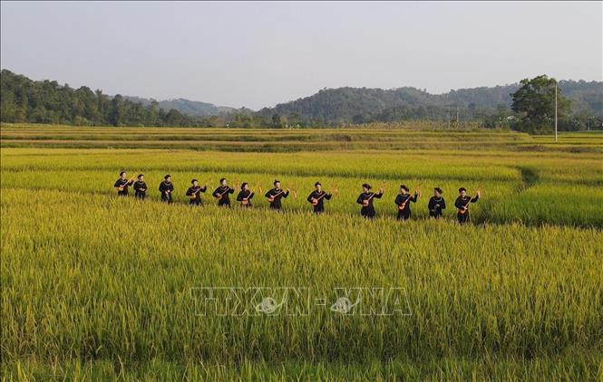 Hát Then loại hình nghệ thuật dân gian thẩm thấu đời sống, văn hoá tín ngưỡng, tâm linh của đồng bào Tày, Nùng xã Hội Hoan. Ảnh: Anh Tuấn – TTXVN