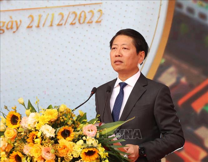Trong ảnh: Ông Trần Song Tùng, Phó Chủ tịch UBND tỉnh Ninh Bình phát biểu tại lễ khánh thành. Ảnh: Đức Phương - TTXVN