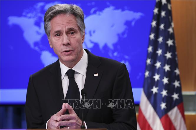 Ngoại trưởng Mỹ Antony Blinken phát biểu tại cuộc họp báo ở Washington, DC., ngày 22/12/2022. Ảnh: AFP/TTXVN