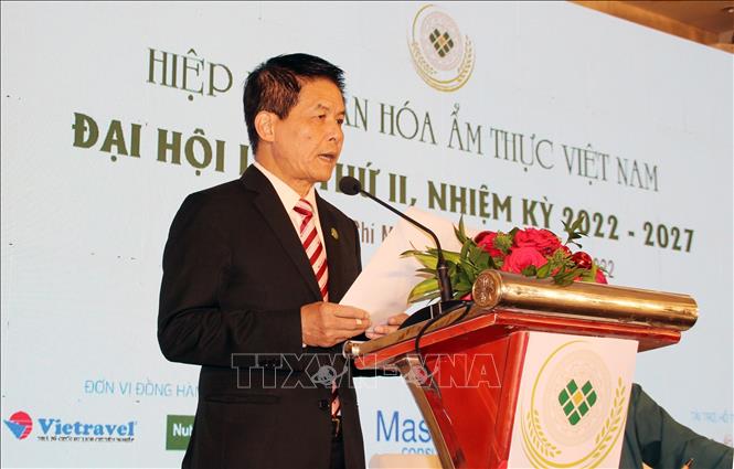 Trong ảnh: Ông Nguyễn Quốc Kỳ, Chủ tịch Hiệp hội Văn hóa Ẩm thực Việt Nam (VCCA), nhiệm kỳ I tái đắc cử Chủ tịch VCCA, nhiệm kỳ II. Ảnh: Mỹ Phương - TTXVN.