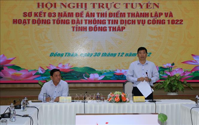 Trong ảnh: Chủ tịch UBND tỉnh Đồng Tháp Phạm Thiện Nghĩa phát biểu kết luận tại Hội nghị. Ảnh: Nhựt An - TTXVN