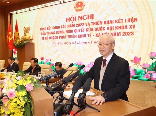 Trong ảnh: Tổng Bí thư Nguyễn Phú Trọng phát biểu chỉ đạo hội nghị. Ảnh: Trí Dũng –TTXVN