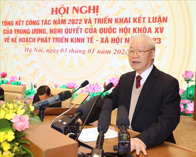 Trong ảnh: Tổng Bí thư Nguyễn Phú Trọng phát biểu chỉ đạo hội nghị. Ảnh: Trí Dũng –TTXVN