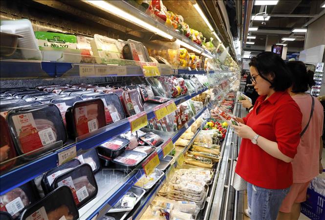 Trong ảnh: Người dân mua sắm tại Co.opmart Hà Đông, Hà Nội. Ảnh: Trần Việt - TTXVN