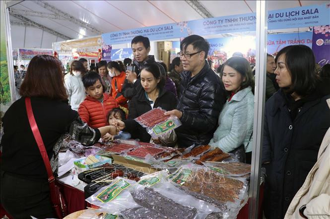 Người dân tham gia các hoạt động mua bán tại chợ Tết công đoàn Hải Phòng 2023. Ảnh: Hoàng Ngọc - TTXVN