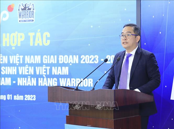 Trong ảnh: Tổng Giám đốc TCP Việt Nam Nguyễn Thanh Huân phát biểu tại lễ ký kết. Ảnh: Minh Đức - TTXVN

