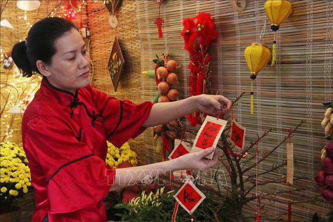 Trong ảnh: Những con hẻm ngập tràn hoa, tiểu cảnh khiến người dân thấy vui, có chút không khí ngày Tết. Ảnh: Thu Hương - TTXVN