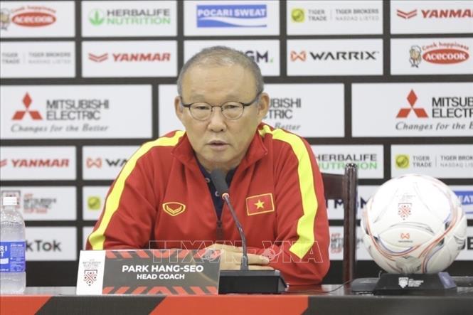 The Vietnamese team’s head coach Park Hang-seo at a press conference on January 12. VNA Photo