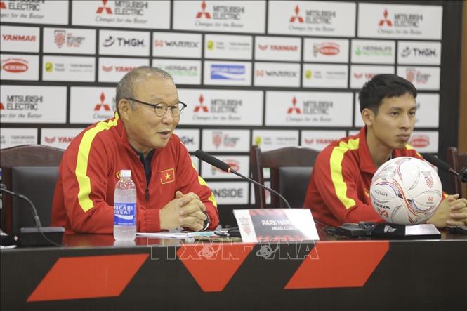 The Vietnamese team’s head coach Park Hang-seo at a press conference on January 12. VNA Photo