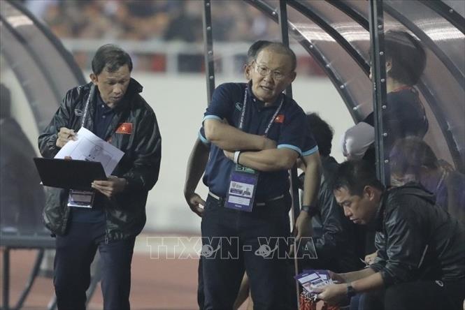 Coach Park Hang-seo during the match. VNA Photo: Minh Quyết