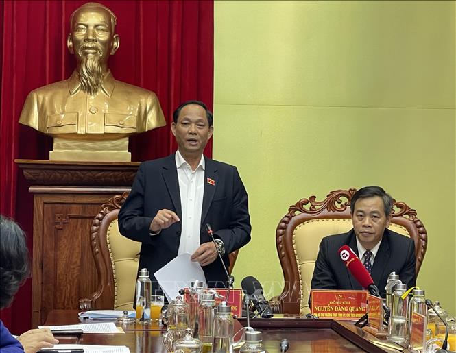 Phó Chủ tịch Quốc hội Trần Quang Phương thăm, làm việc với Tỉnh ủy Quảng Trị. Ảnh: Thanh Thủy-TTXVN