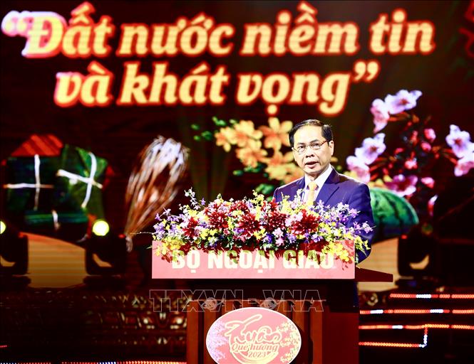 Bộ trưởng Bộ Ngoại giao Bùi Thanh Sơn phát biểu khai mạc. Ảnh: Lâm Khánh - TTXVN