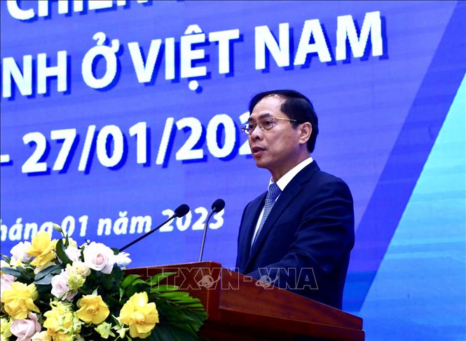 Minister of Foreign Affairs Bui Thanh Son speaks at the ceremony. VNA Photo: Lâm Khánh