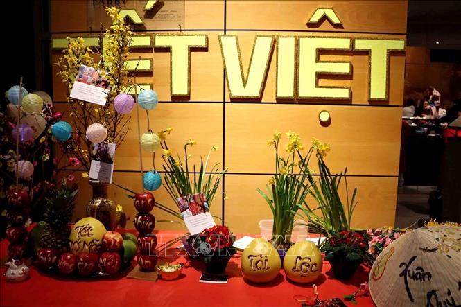 Trong ảnh: Mâm quả Tết tại chương trình 