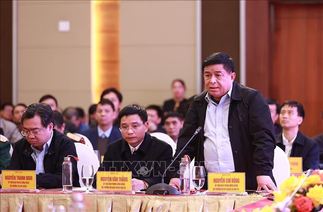 Bộ trưởng Bộ Kế hoạch và Đầu tư Nguyễn Chí Dũng phát biểu. Ảnh: Dương Giang-TTXVN

