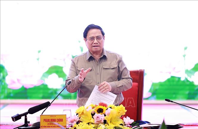 Thủ tướng Phạm Minh Chính kết luận cuộc họp. Ảnh: Dương Giang-TTXVN
