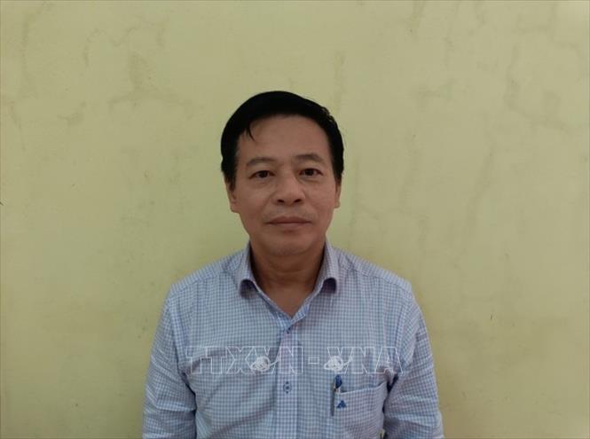 Trong ảnh: Đối tượng Lê Văn Ngân, Giám đốc Trung tâm đăng kiểm xe cơ giới 2901V. Ảnh: TTXVN phát