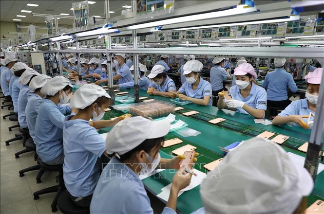 Production of the Korean-invested Samkwang Vina Co. Ltd at the Quang Chau IP, the northern province of Bac Giang. VNA Photo: Danh Lam