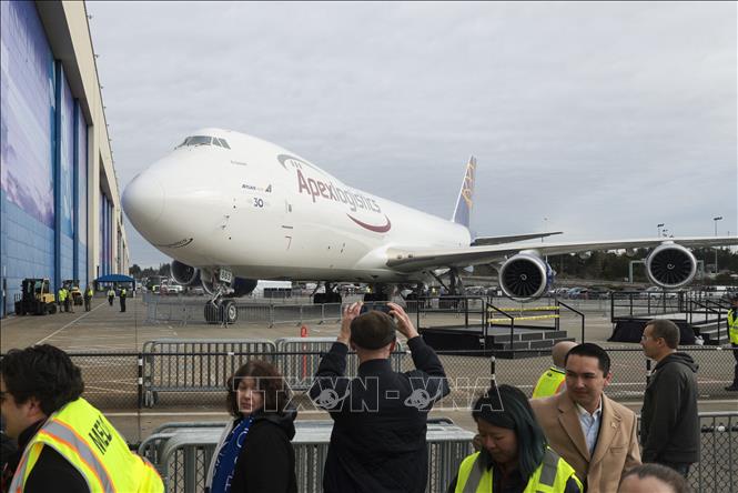 Trong ảnh: Chiếc máy bay Boeing 747 cuối cùng tại lễ bàn giao ở Everett, Washington, Mỹ, ngày 31/1/2023. Ảnh: AFP/ TTXVN